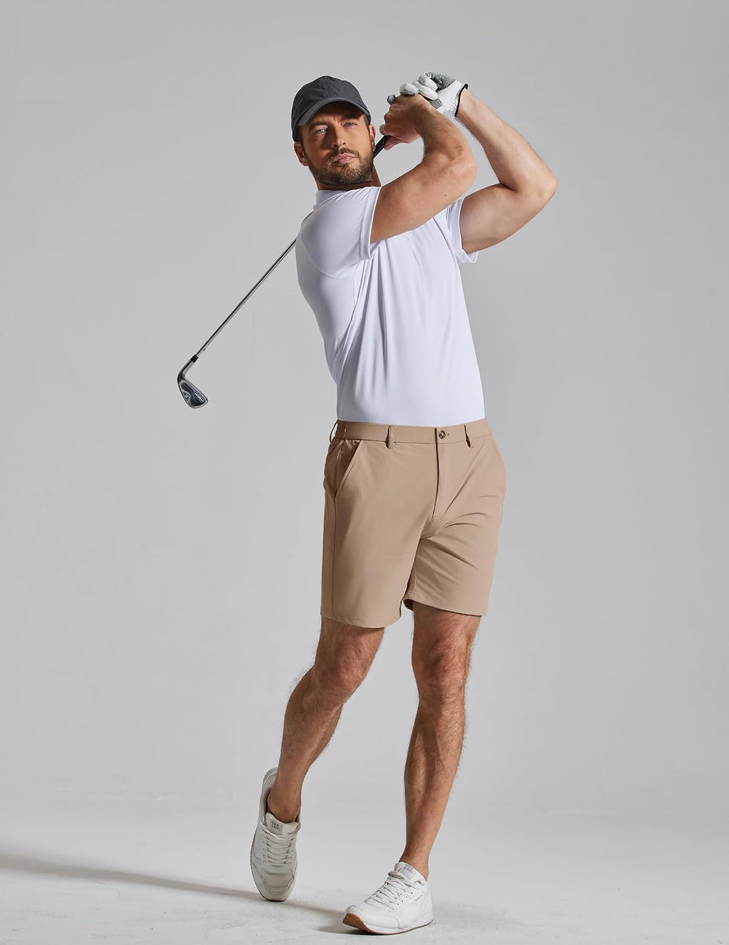 COOFANDY Men's Casual Shorts 7" Stretch Golf Shorts with 4 Pockets Quick Dry Lightweight Shorts Dress for Hiking Work
