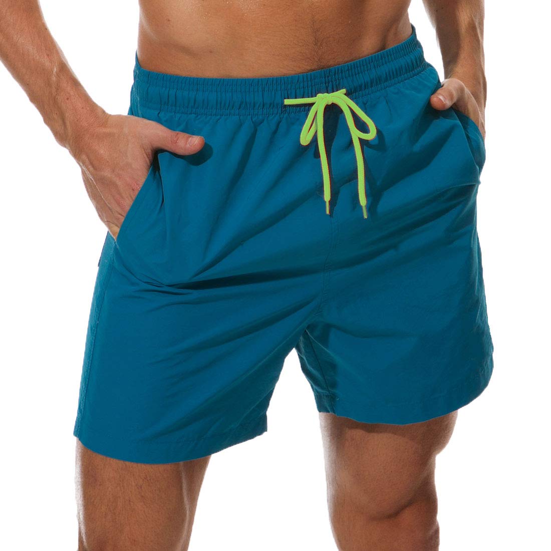 SILKWORLD Men's Swim Trunks Quick Dry Beach Shorts with Pockets | mesh lining, dry fast, adjustable waist, side pockets, comfort,well made,swimming,beach shorts, water sports,vacation trips