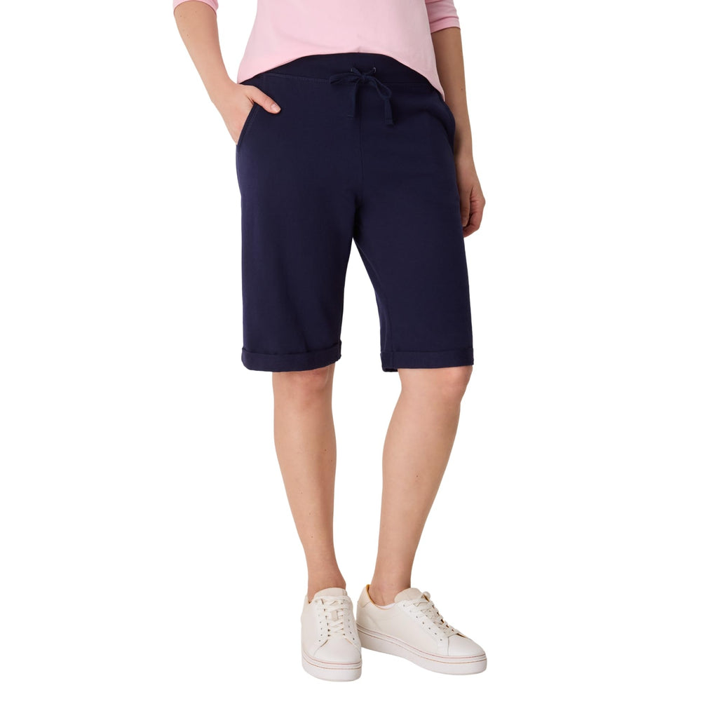 Hanes Women's Shorts, French Terry Bermuda Pocket Shorts, Jersey Knit Fleece Shorts, Women's Bermuda Shorts, 11"