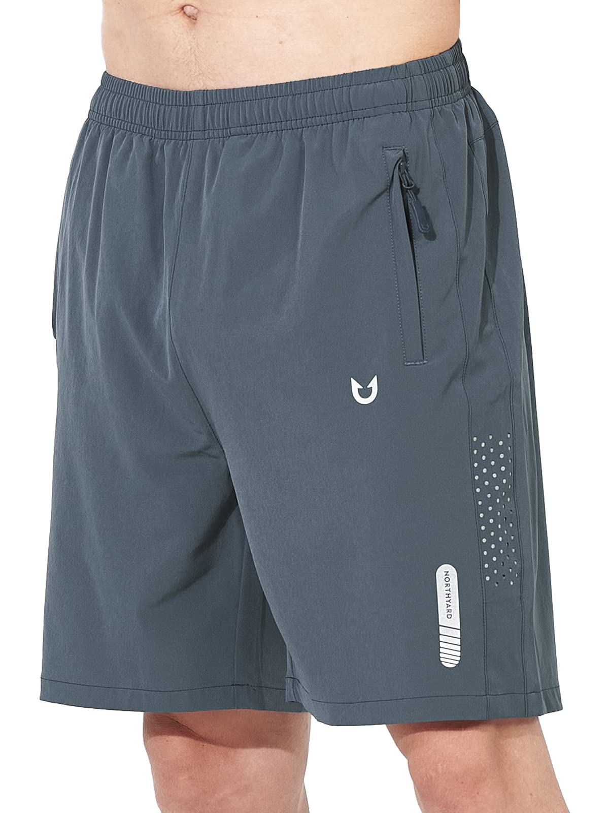 NORTHYARD Men's Athletic Running Shorts Gym Workout 7"/9"/5" Quick Dry Lightweight Sports Basketball Tennis 3 Zipper Pockets