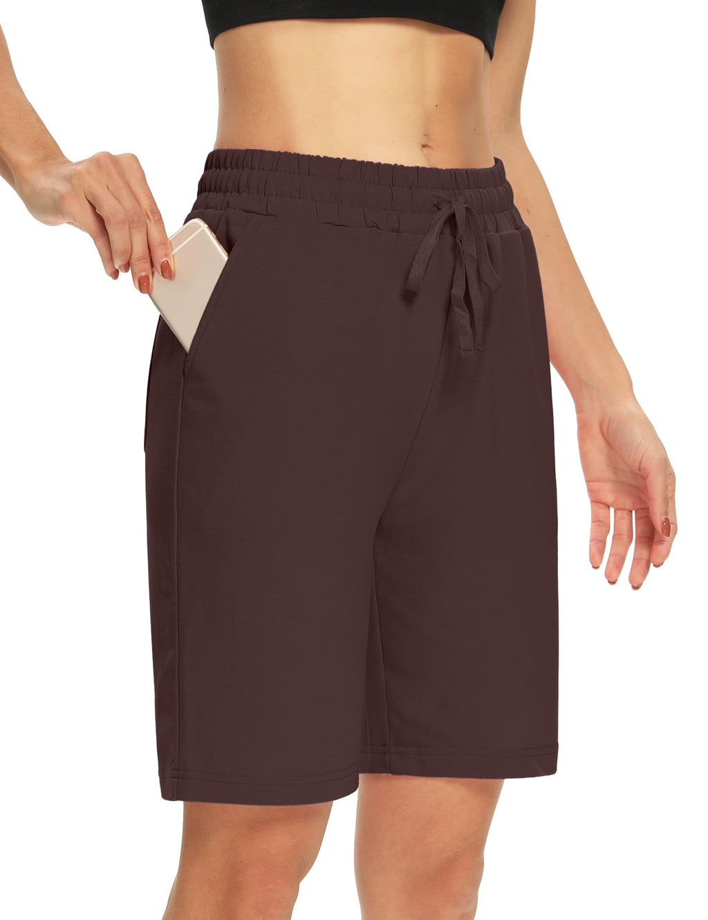 DIBAOLONG Womens Yoga Shorts Loose Drawstring Bermuda Shorts with Pockets | Elastic Waist, Comfy Lounge Fit, 3 Pockets