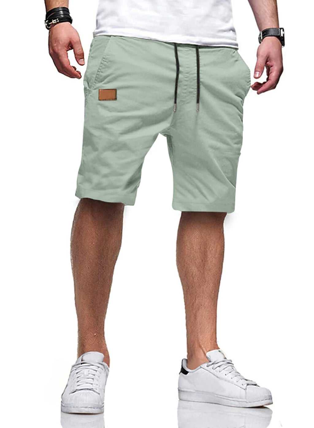 JMIERR Mens Cotton Stretch Shorts Casual Drawstring Twill Chino Shorts | Drawstring Waist, Phone Pockets, Golf, Summer Beach Cruise Outfits, Machine Wash