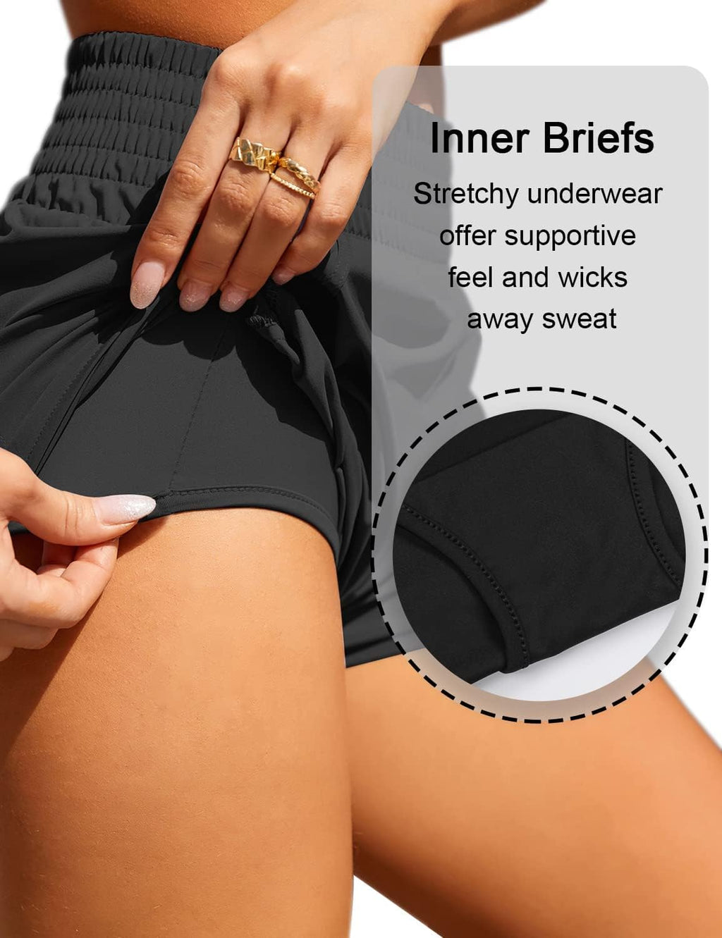 BMJL Women's Athletic Shorts High Waisted Running Short Pocket 2.5" Sporty Shorts Gym Workout Shorts
