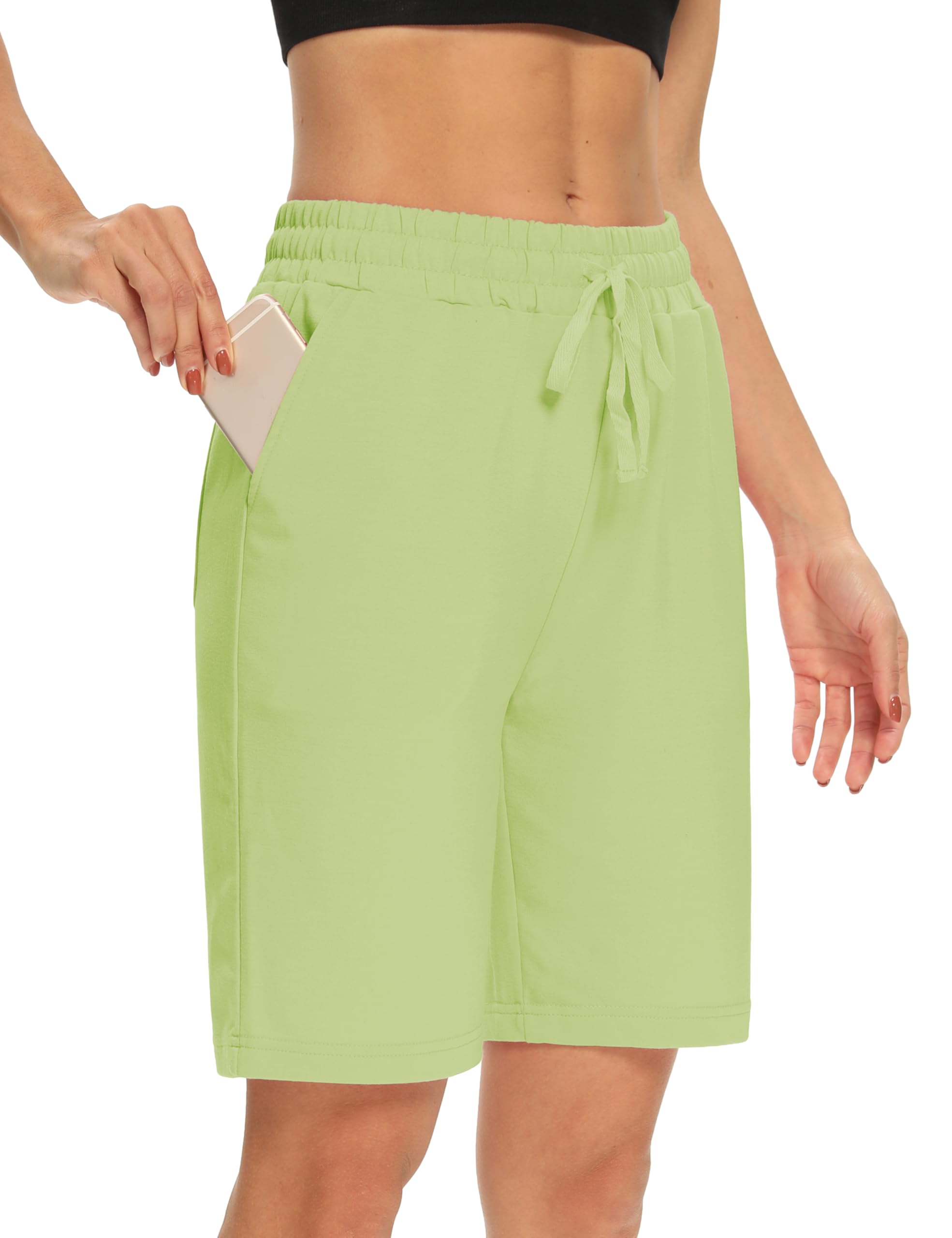 DIBAOLONG Womens Yoga Shorts Loose Drawstring Bermuda Shorts with Pockets | Elastic Waist, Comfy Lounge Fit, 3 Pockets