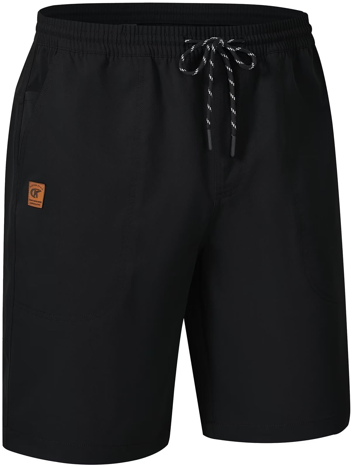 QPNGRP Men's Stretch Waist Casual Shorts with 5 Pockets Include 1 Zipper Pocket