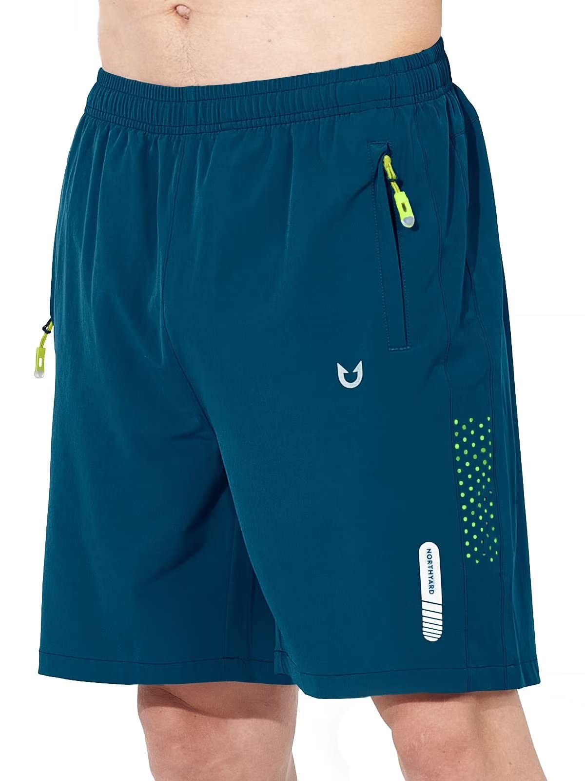 NORTHYARD Men's Athletic Running Shorts Gym Workout 7"/9"/5" Quick Dry Lightweight Sports Basketball Tennis 3 Zipper Pockets