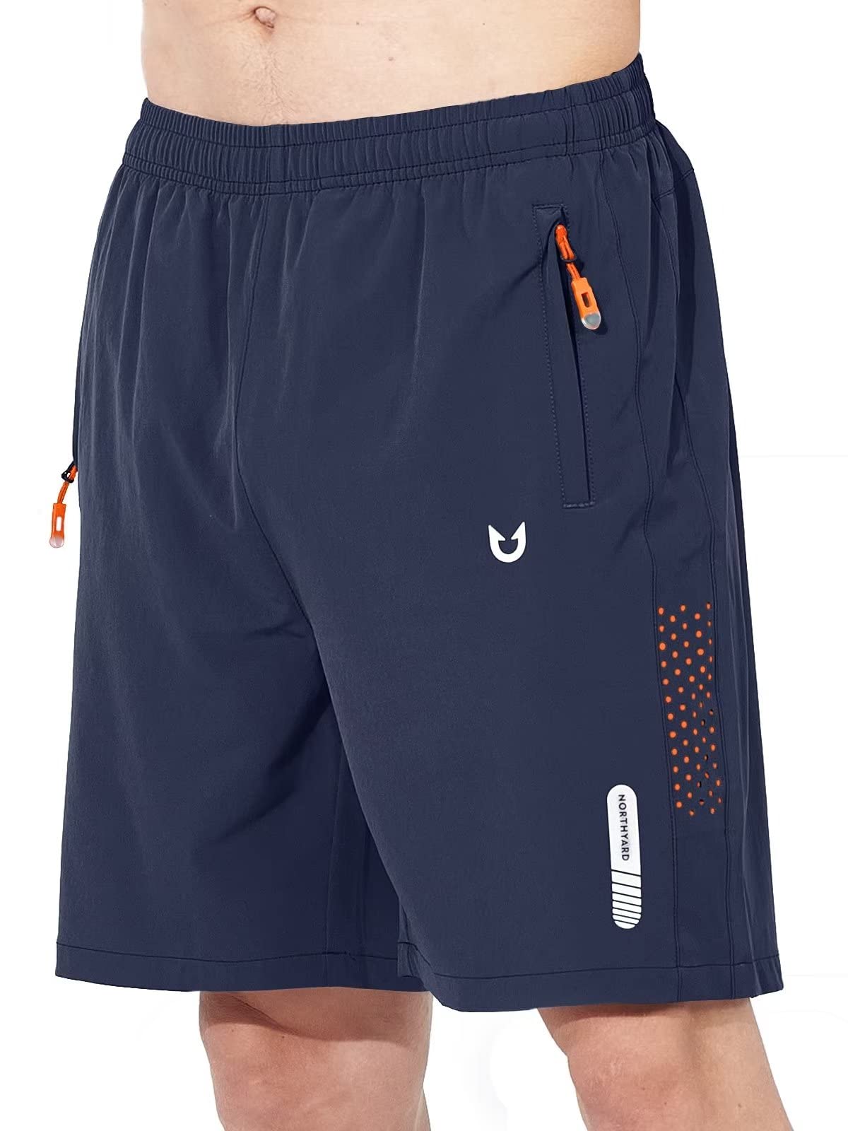 NORTHYARD Men's Athletic Running Shorts Gym Workout 7"/9"/5" Quick Dry Lightweight Sports Basketball Tennis 3 Zipper Pockets