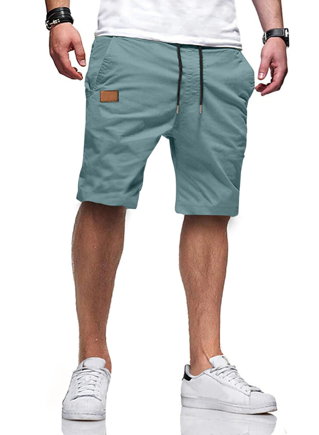 JMIERR Mens Cotton Stretch Shorts Casual Drawstring Twill Chino Shorts | Drawstring Waist, Phone Pockets, Golf, Summer Beach Cruise Outfits, Machine Wash