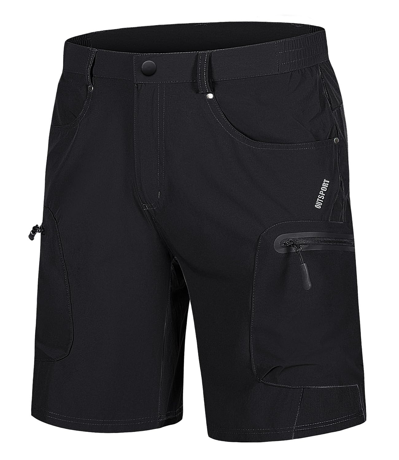 TACVASEN Men's Hiking Cargo Shorts 10" with Zipper Pockets Quick Dry Casual Stretch Golf Work Short Outdoor Summer