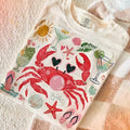 Comfort Colors Crab Blowing Bubble T-shirt, Coastal Nautical Shirt Summer Trending Gift For Her Womenswear Cotton Top