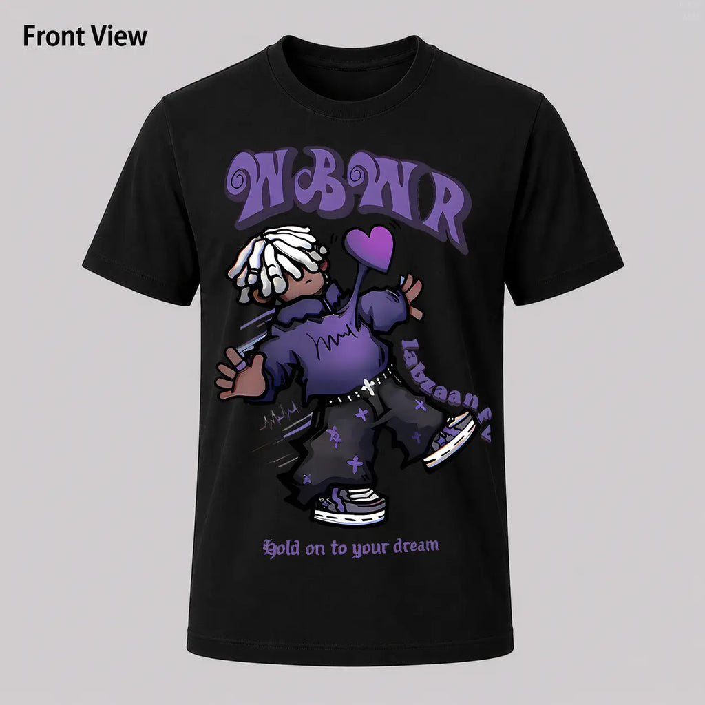 Men's  Stree twear T-Shirt Compatible for Urban Fashion - Graffiti Lettering & Cartoon Character Print Short Sleeve Tee, Loose Fit Round Neck Summer Casual Shirt with Urban Aesthetic - Ideal for Outings & Parties