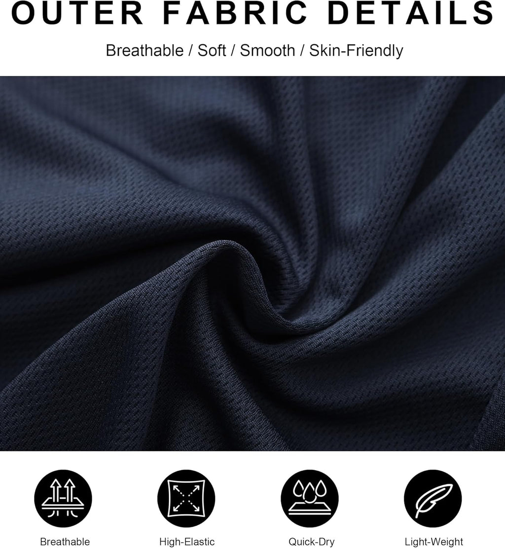 Kinglaman 4 Pack Mens 2 in 1 Running Workout Shorts with Liner, Gym Athletic Quick Dry Sport Shorts with Pockets
