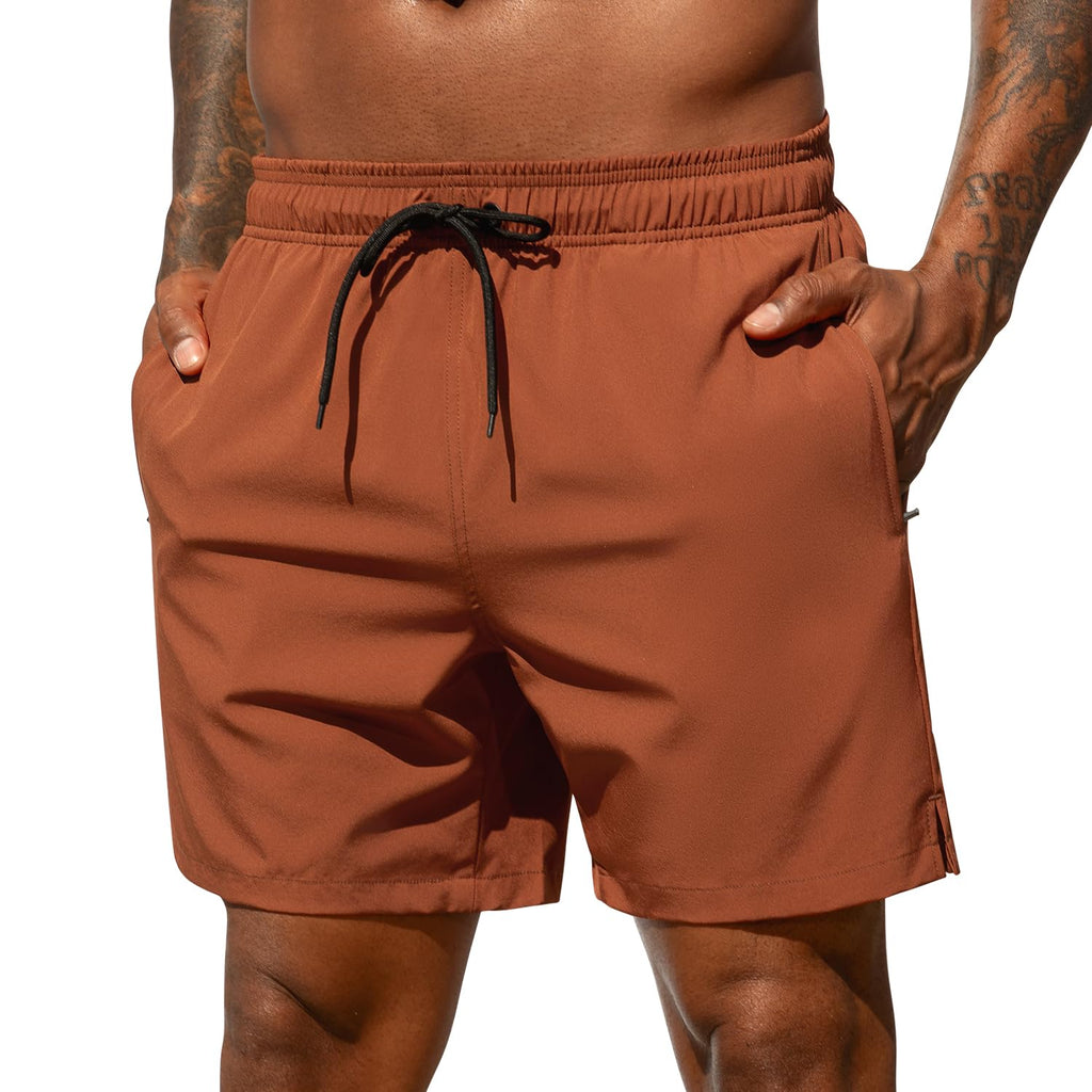 SILKWORLD Men's Swim Trunks Quick Dry Beach Shorts with Pockets | mesh lining, dry fast, adjustable waist, side pockets, comfort,well made,swimming,beach shorts, water sports,vacation trips