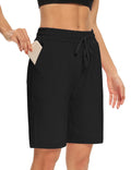 DIBAOLONG Womens Yoga Shorts Loose Drawstring Bermuda Shorts with Pockets | Elastic Waist, Comfy Lounge Fit, 3 Pockets