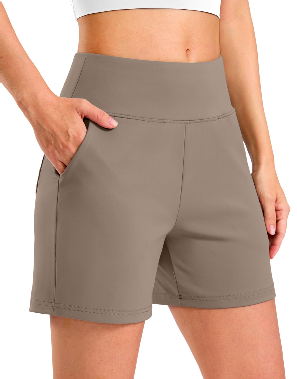 G Gradual Women's Bermuda Long Shorts with Pockets 9"/7"/5" High Waisted Shorts for Women Walking Athletic Workout