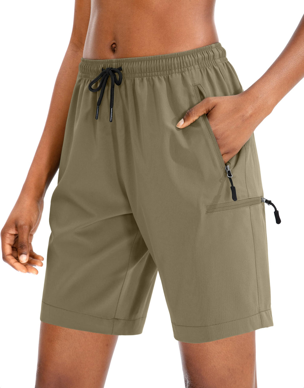 SANTINY Women's 5''/ 7''/9'' Hiking Cargo Shorts Quick Dry Lightweight Summer Shorts for Women Athletic Golf Zipper Pockets