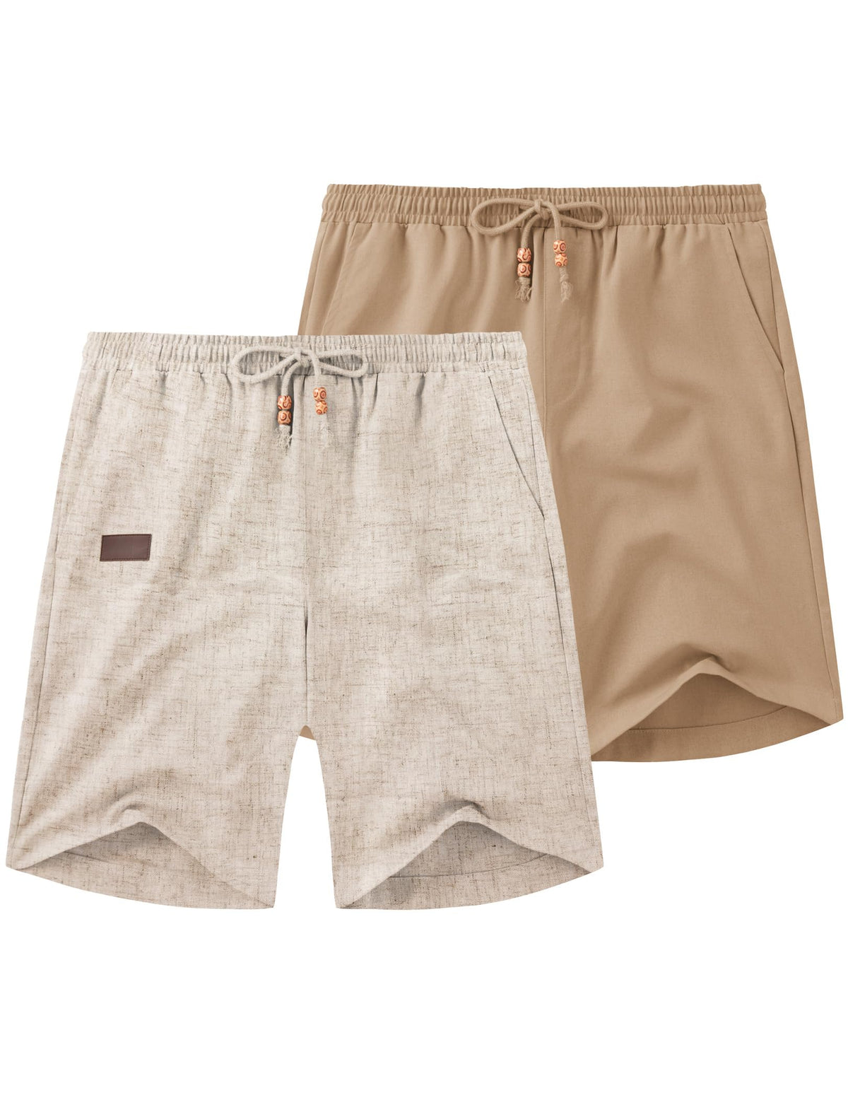 COOFANDY Mens Casual Linen Shorts Elastic Waist Drawstring Loose Fit Summer Beach Vacation Shorts with Pockets