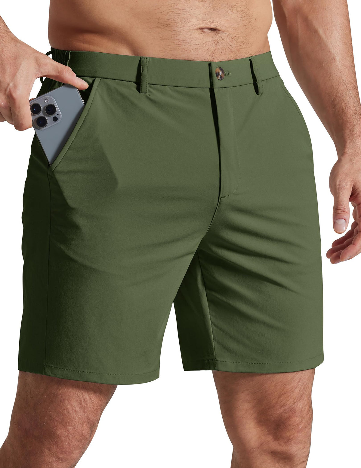 COOFANDY Men's Casual Shorts 7" Stretch Golf Shorts with 4 Pockets Quick Dry Lightweight Shorts Dress for Hiking Work
