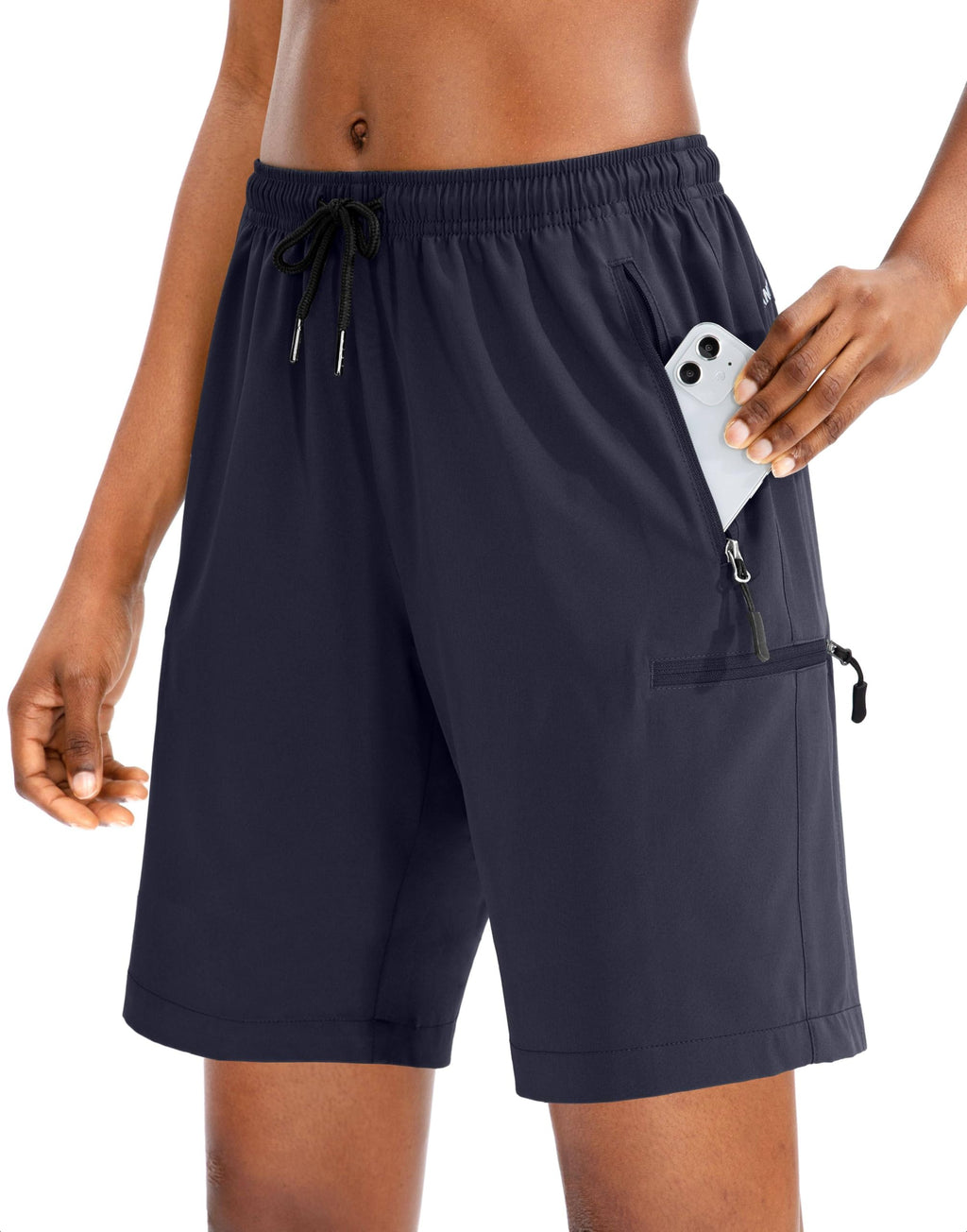SANTINY Women's 5''/ 7''/9'' Hiking Cargo Shorts Quick Dry Lightweight Summer Shorts for Women Athletic Golf Zipper Pockets