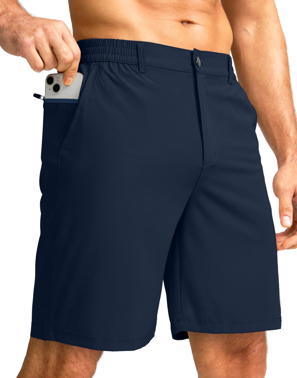 G Gradual Men's Casual Shorts 7" Lightweight Golf Shorts for Men Stretch with 3 Pockets Quick Dry Breathable Work Shorts