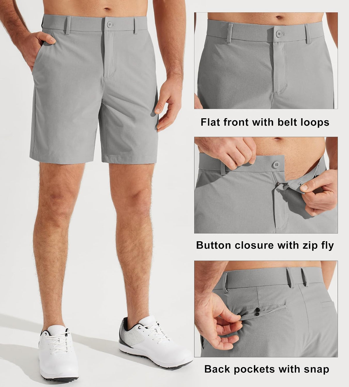 Libin Mens Golf Shorts 7"/9" Work Dress Shorts Casual Flat Front Hybrid Short Lightweight Quick Dry Water Resistant