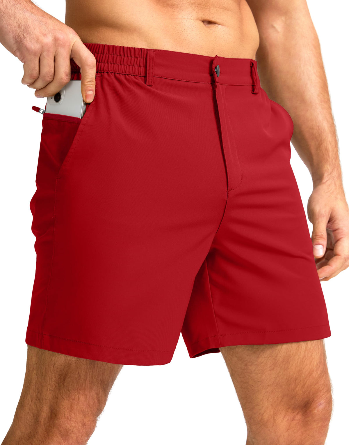 G Gradual Men's Casual Shorts 7" Lightweight Golf Shorts for Men Stretch with 3 Pockets Quick Dry Breathable Work Shorts