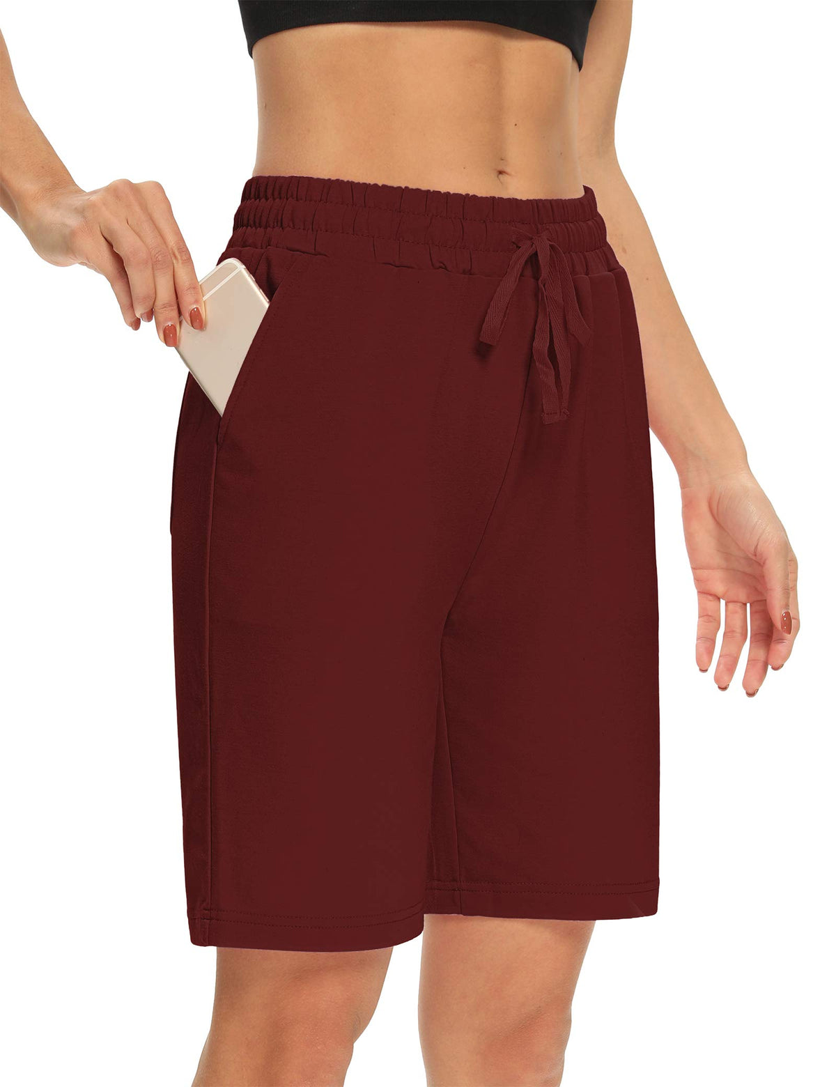 DIBAOLONG Womens Yoga Shorts Loose Drawstring Bermuda Shorts with Pockets | Elastic Waist, Comfy Lounge Fit, 3 Pockets