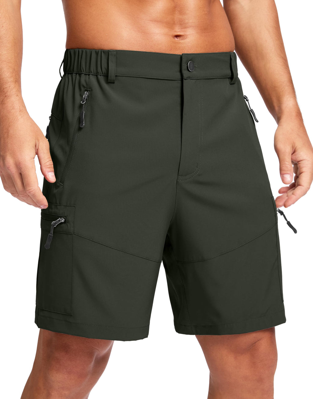 Pudolla Men's Hiking Cargo Shorts 9"/7"/11" Lightweight Outdoor Shorts for Men Trip Golf Camping Casual with 5 Zipper Pockets
