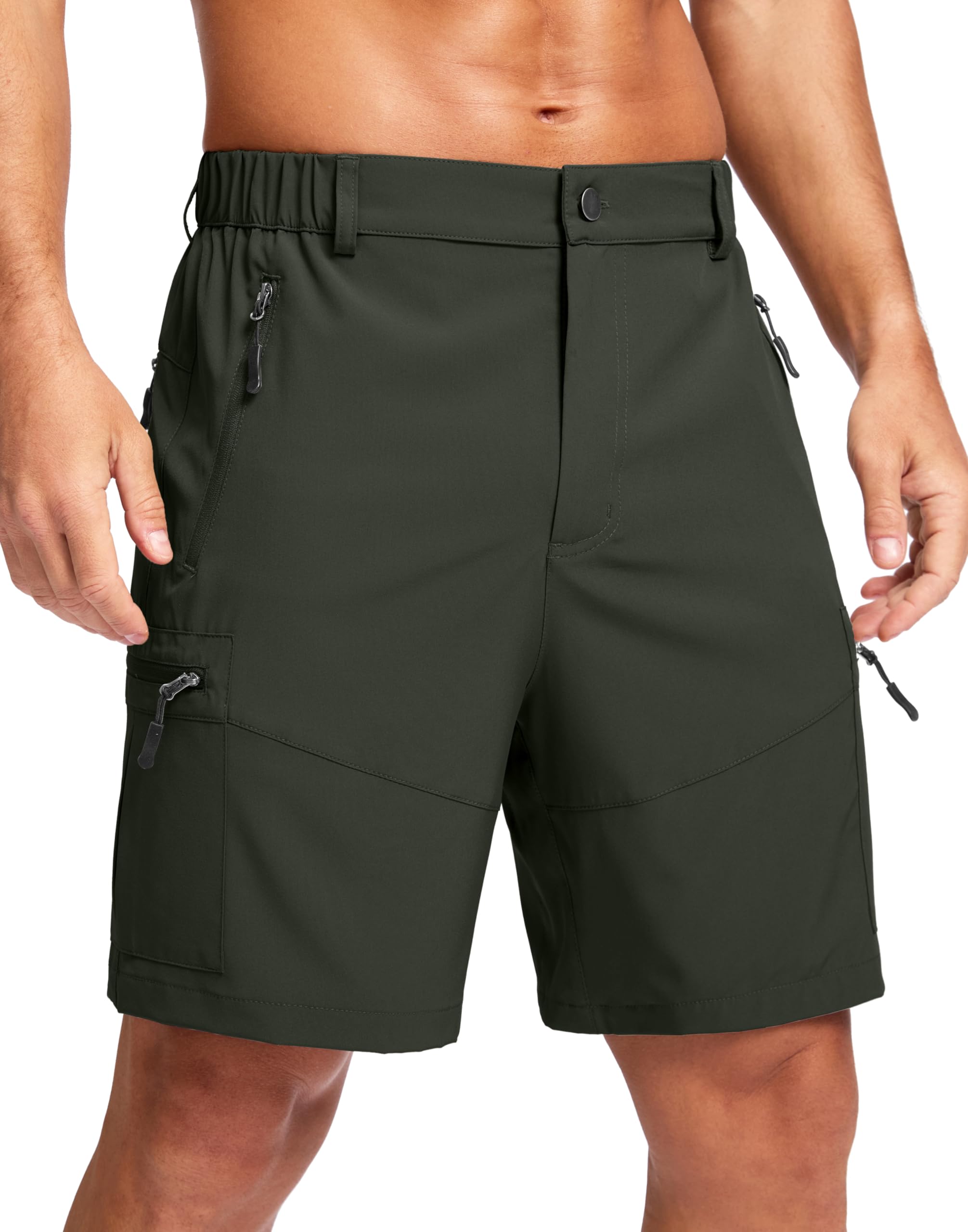 Pudolla Men's Hiking Cargo Shorts 9"/7"/11" Lightweight Outdoor Shorts for Men Trip Golf Camping Casual with 5 Zipper Pockets
