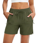 MAGCOMSEN Women's 5" Hiking Shorts UPF 50+ Quick Dry Lightweight Athletic Running Golf Summer Casual Shorts with Pockets