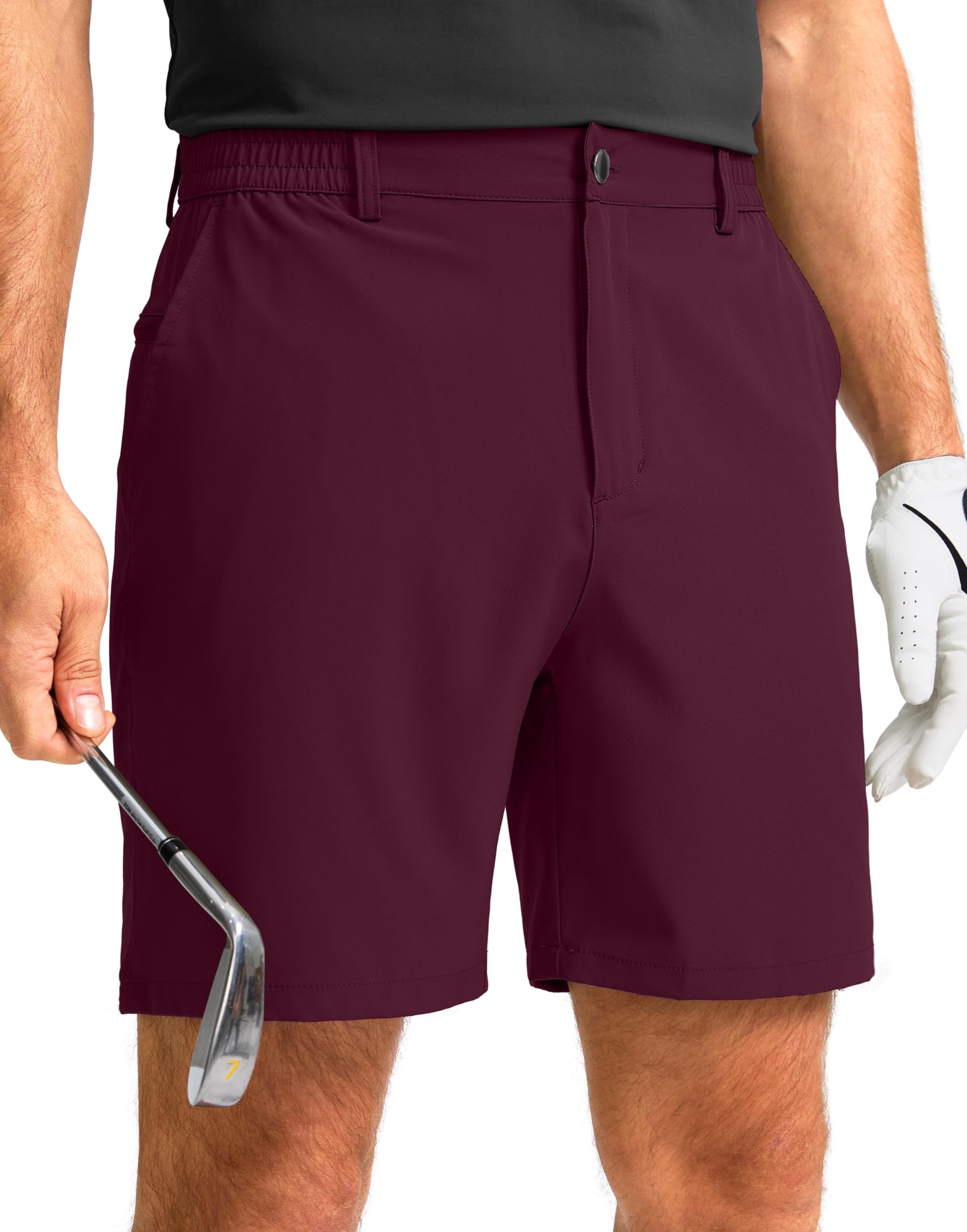 G Gradual Men's Casual Shorts 7" Lightweight Golf Shorts for Men Stretch with 3 Pockets Quick Dry Breathable Work Shorts