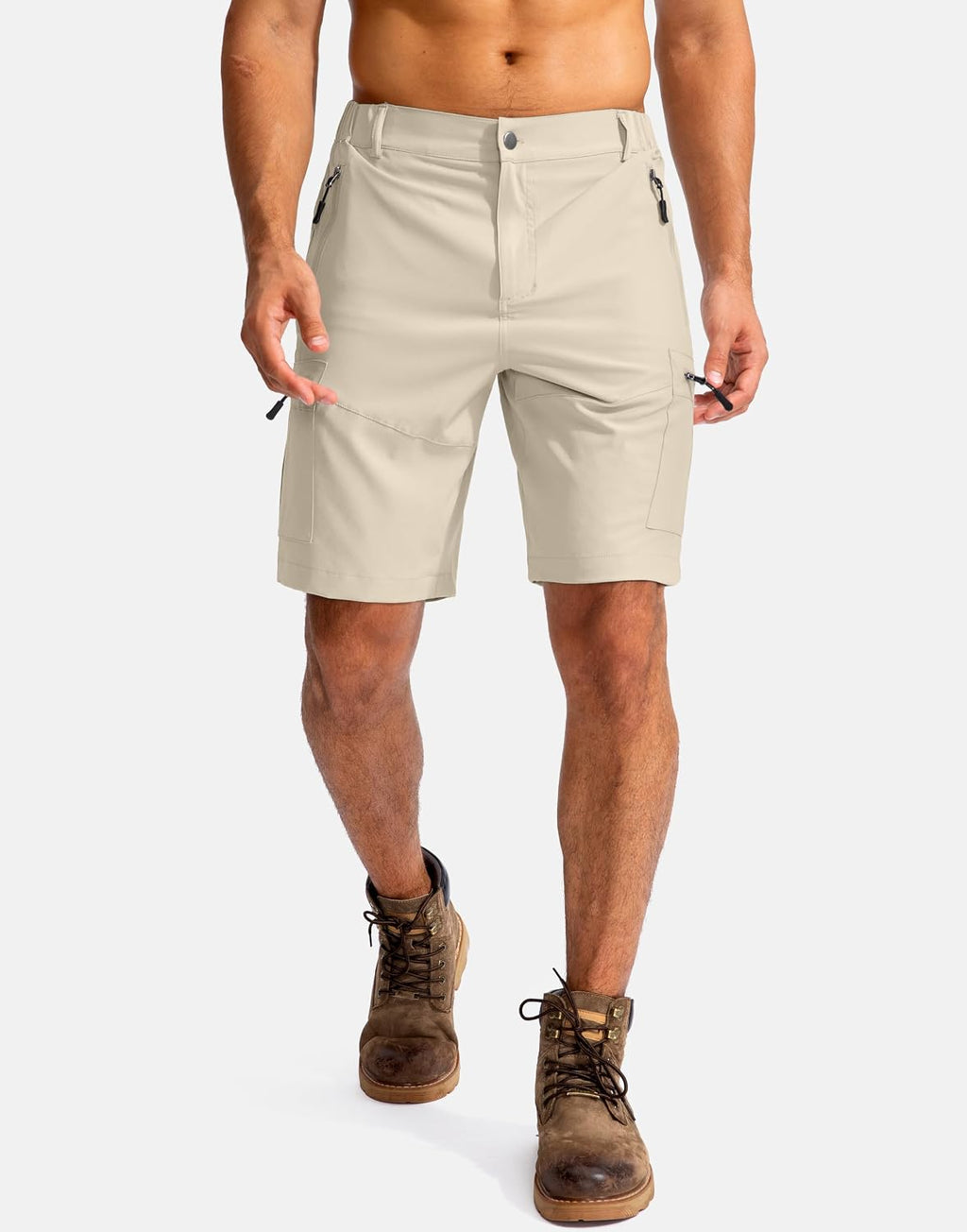 Pudolla Men's Hiking Cargo Shorts 9"/7"/11" Lightweight Outdoor Shorts for Men Trip Golf Camping Casual with 5 Zipper Pockets