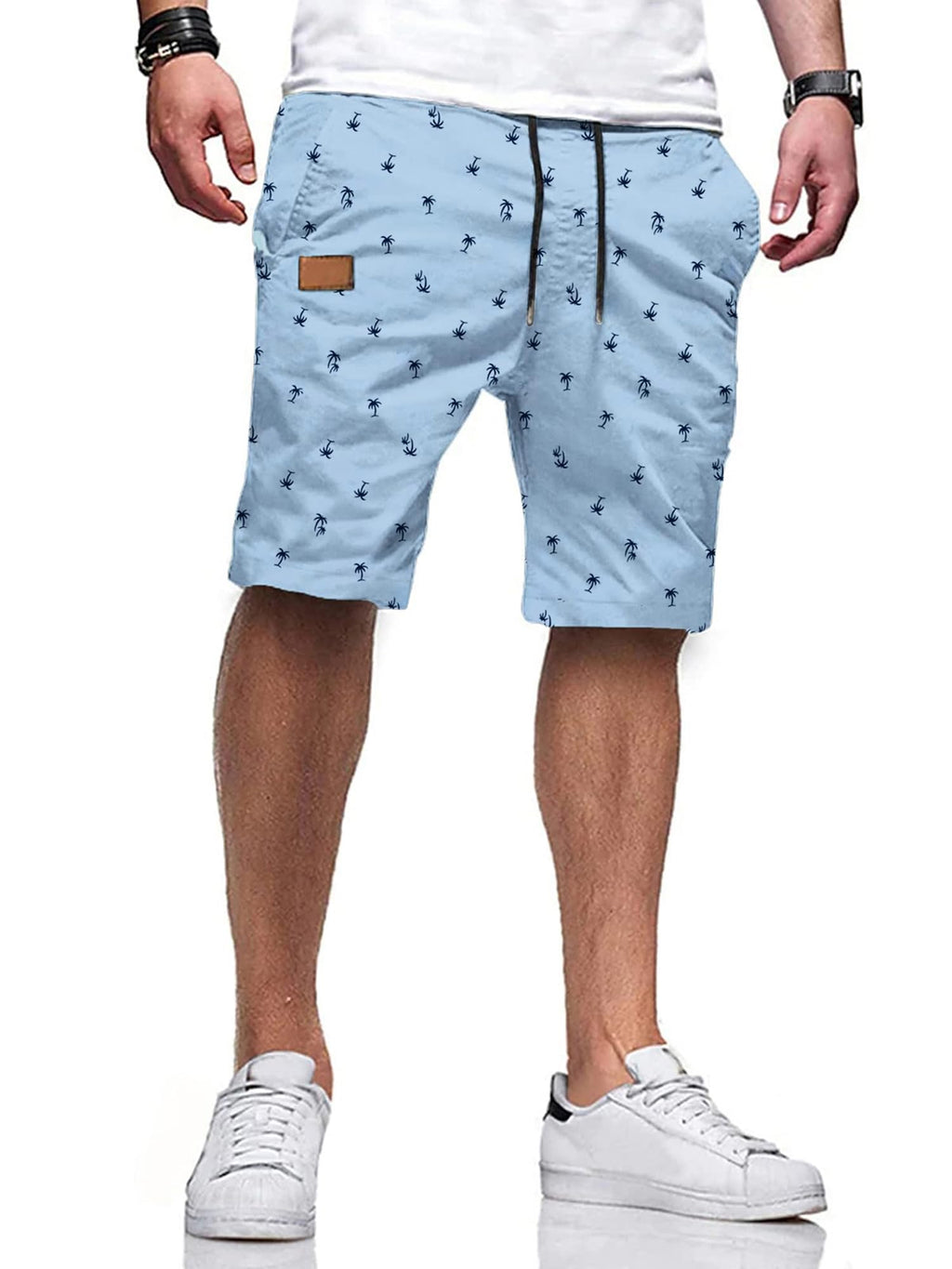 JMIERR Mens Cotton Stretch Shorts Casual Drawstring Twill Chino Shorts | Drawstring Waist, Phone Pockets, Golf, Summer Beach Cruise Outfits, Machine Wash
