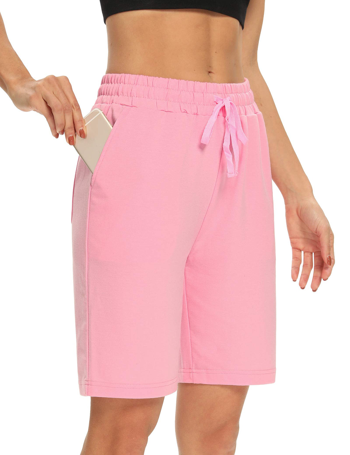DIBAOLONG Womens Yoga Shorts Loose Drawstring Bermuda Shorts with Pockets | Elastic Waist, Comfy Lounge Fit, 3 Pockets