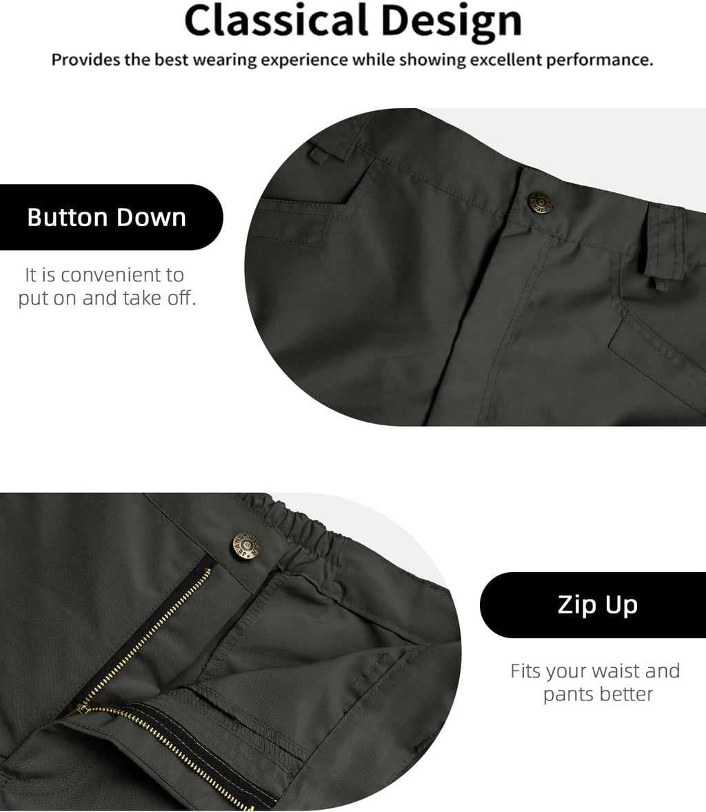 whox Mens Hiking Cargo Shorts Casual Tactical Waterproof Shorts for Work Golf Fishing with 6 Pockets(No Belt)