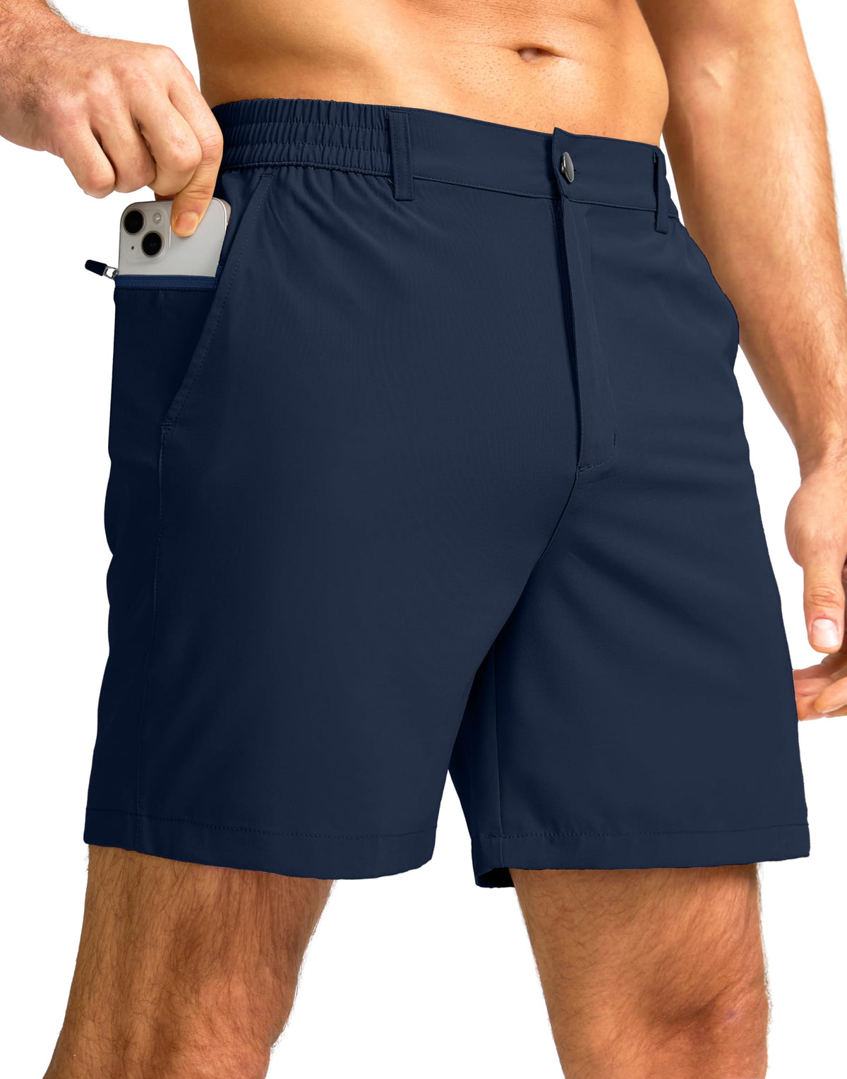 G Gradual Men's Casual Shorts 7" Lightweight Golf Shorts for Men Stretch with 3 Pockets Quick Dry Breathable Work Shorts