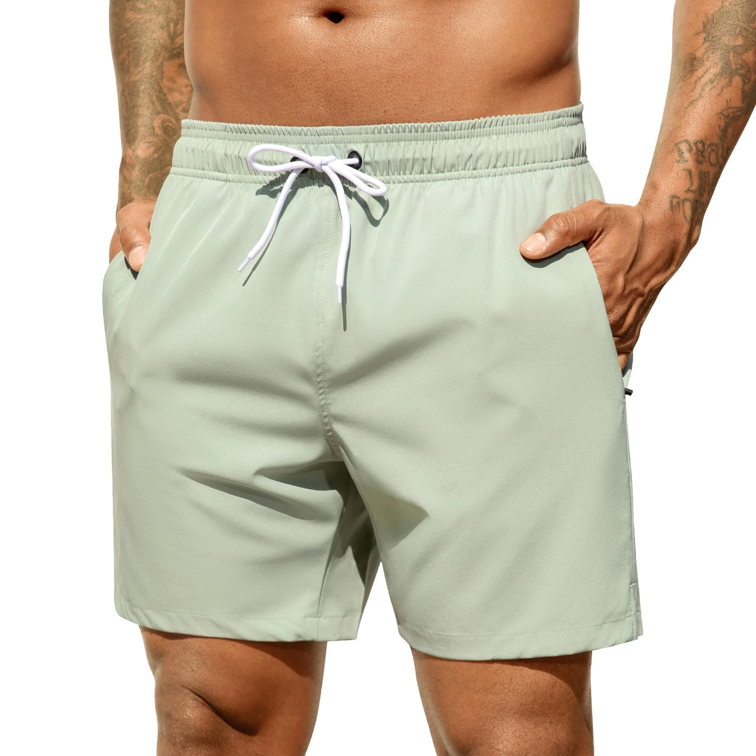 SILKWORLD Men's Swim Trunks Quick Dry Beach Shorts with Pockets | mesh lining, dry fast, adjustable waist, side pockets, comfort,well made,swimming,beach shorts, water sports,vacation trips