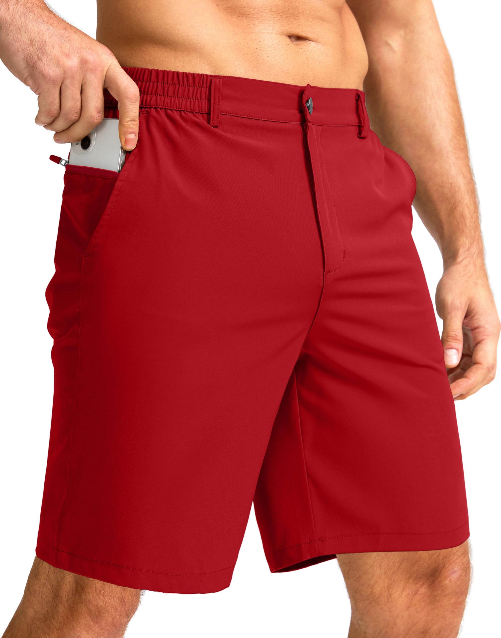 G Gradual Men's Casual Shorts 7" Lightweight Golf Shorts for Men Stretch with 3 Pockets Quick Dry Breathable Work Shorts