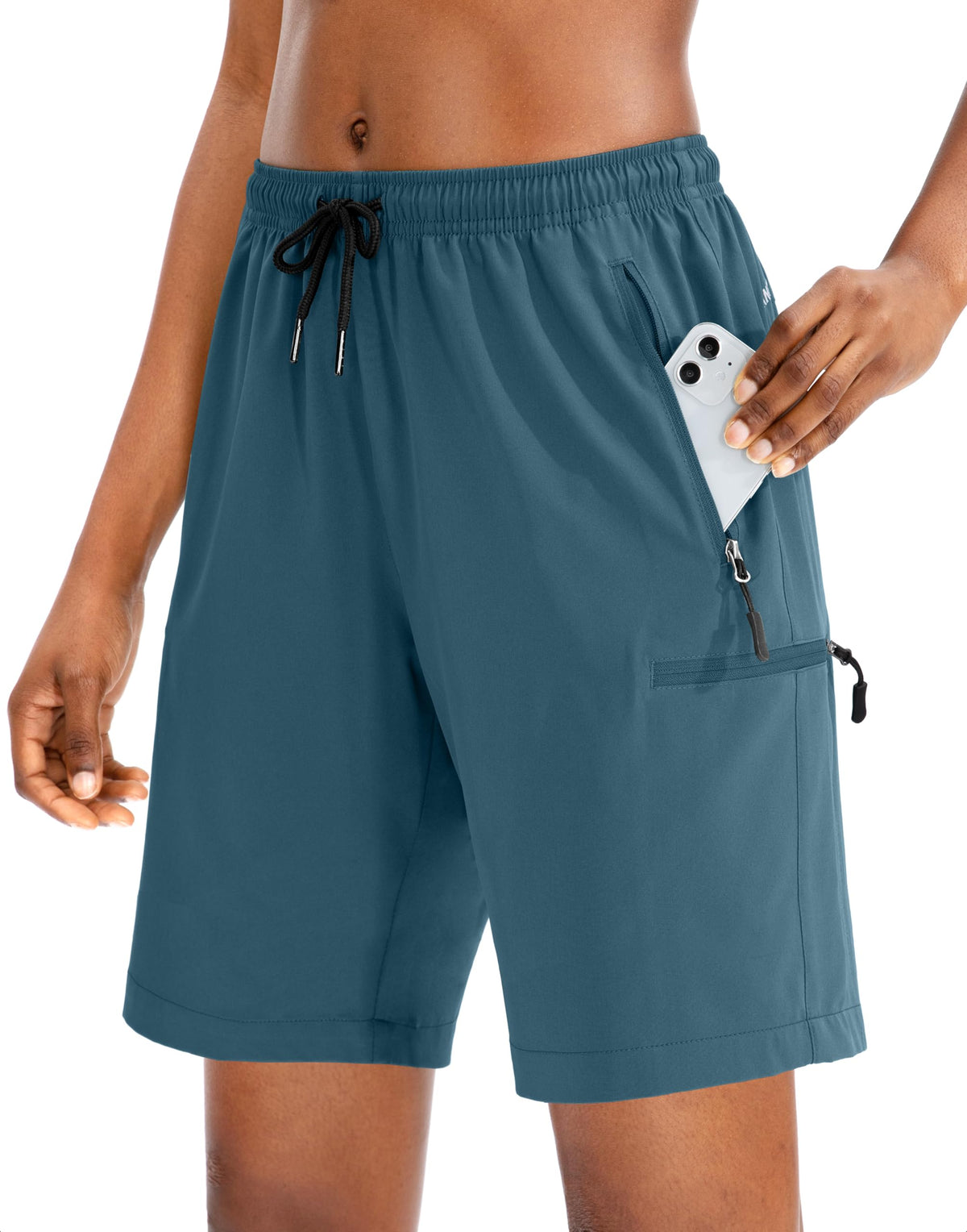 SANTINY Women's 5''/ 7''/9'' Hiking Cargo Shorts Quick Dry Lightweight Summer Shorts for Women Athletic Golf Zipper Pockets