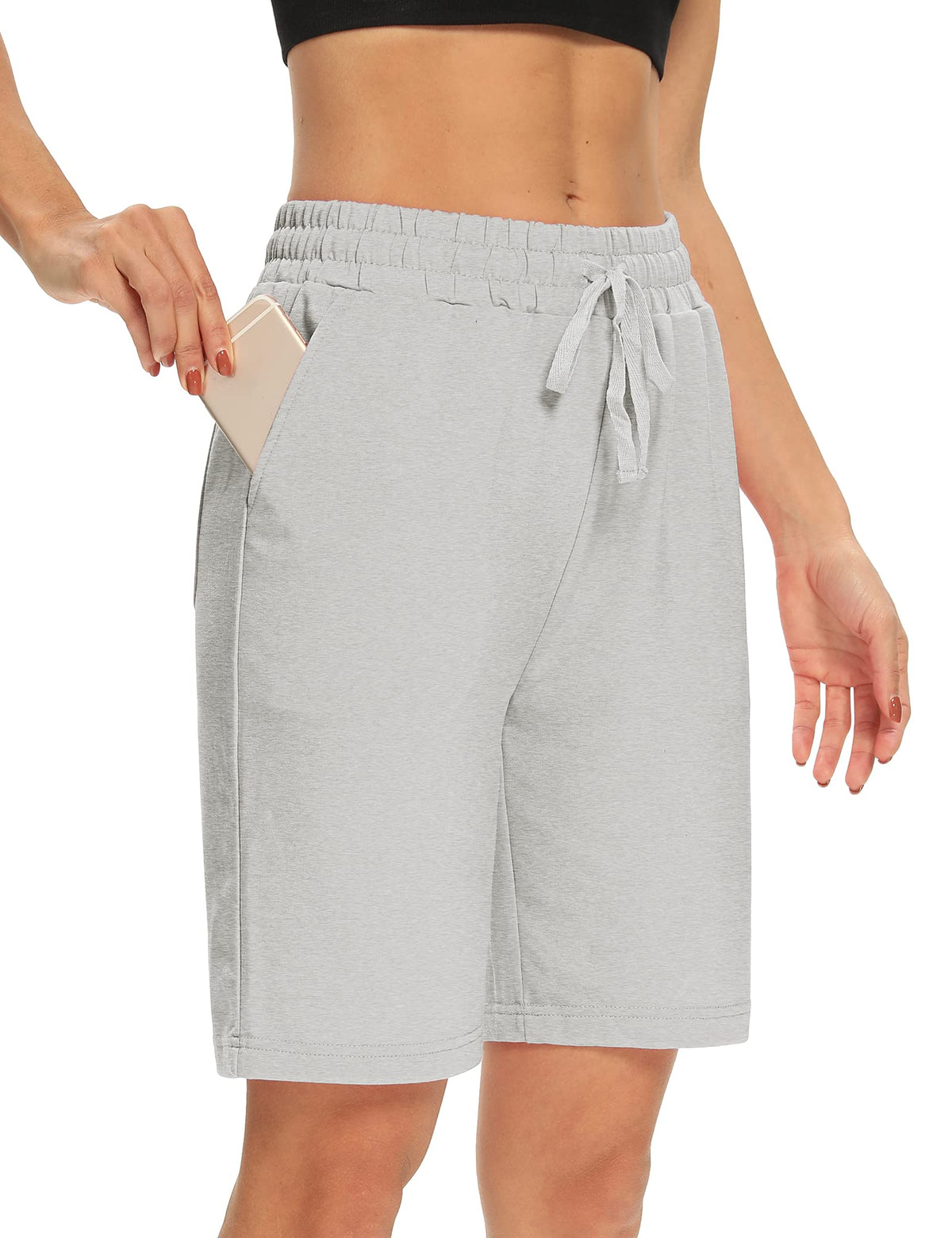 DIBAOLONG Womens Yoga Shorts Loose Drawstring Bermuda Shorts with Pockets | Elastic Waist, Comfy Lounge Fit, 3 Pockets