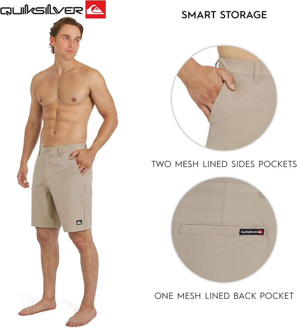 Quiksilver Men's Regular Fit Fixed Waist Water Friendly Active Hybrid Shorts