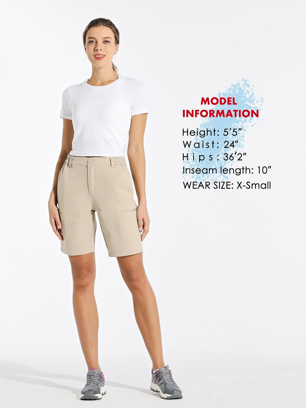 Willit Women's 10" Hiking Cargo Shorts Stretch Golf Active Long Quick Dry Outdoor Summer Shorts