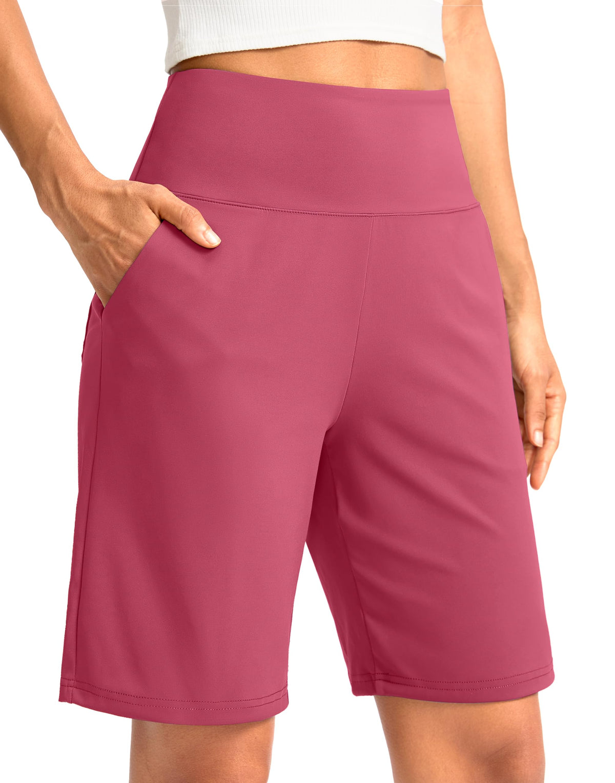 G Gradual Women's Bermuda Long Shorts with Pockets 9"/7"/5" High Waisted Shorts for Women Walking Athletic Workout