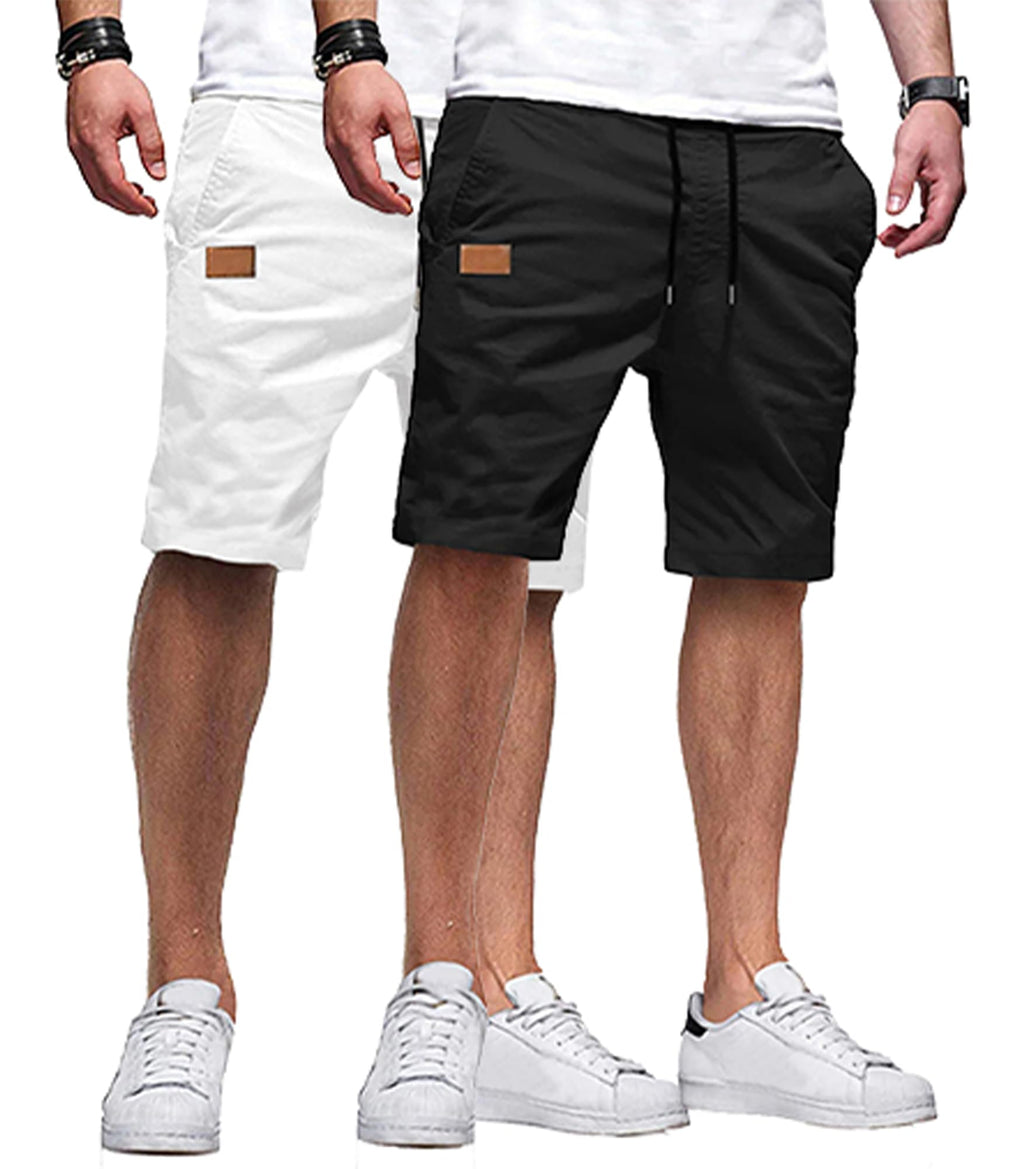 JMIERR Mens Cotton Stretch Shorts Casual Drawstring Twill Chino Shorts | Drawstring Waist, Phone Pockets, Golf, Summer Beach Cruise Outfits, Machine Wash