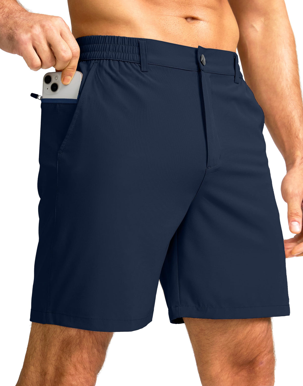 G Gradual Men's Casual Shorts 7" Lightweight Golf Shorts for Men Stretch with 3 Pockets Quick Dry Breathable Work Shorts