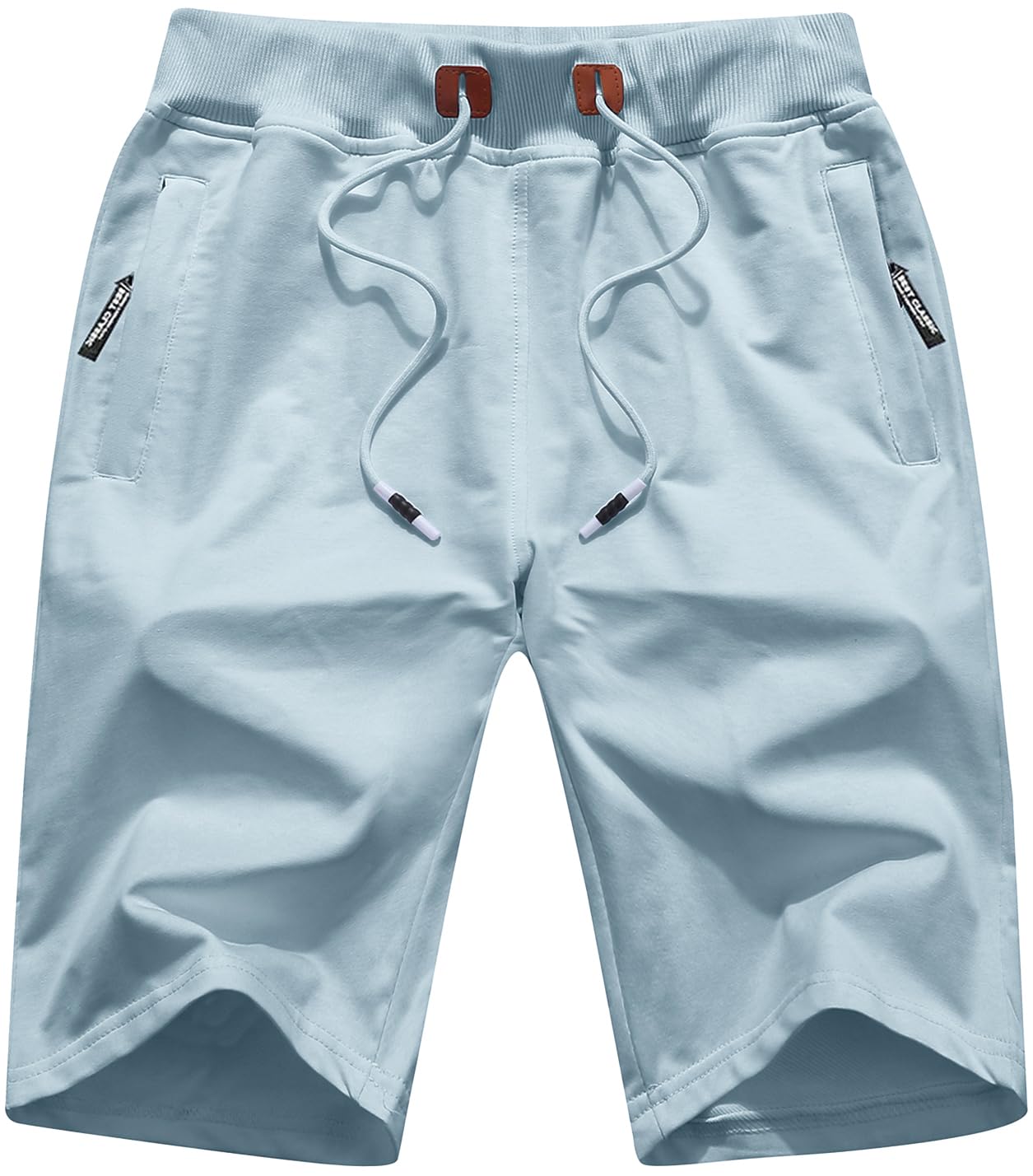 QPNGRP Mens Shorts Casual Drawstring Zipper Pockets Elastic Waist