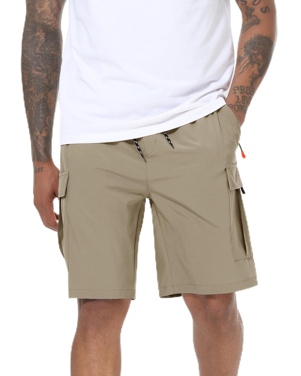 Men's Cargo Shorts Quick Dry Lightweight Stretch Hiking Shorts for Men with 5 Pockets No Lining