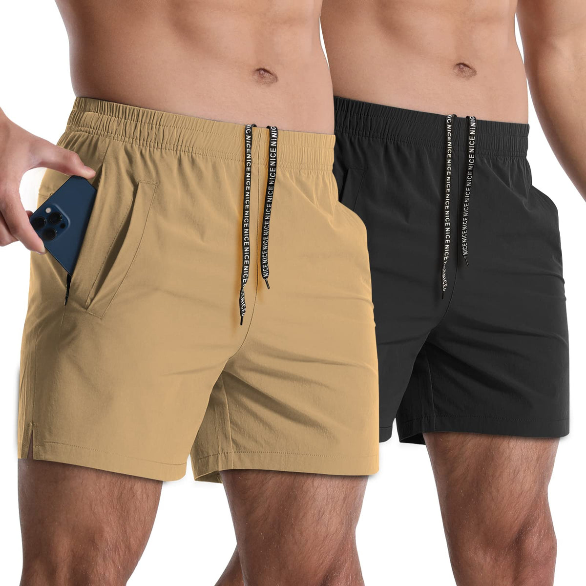 2 Pack Mens Athletic Shorts 5 Inch Quick Dry Gym Workout Shorts Men Lightweight Sports Running Shorts with Pockets