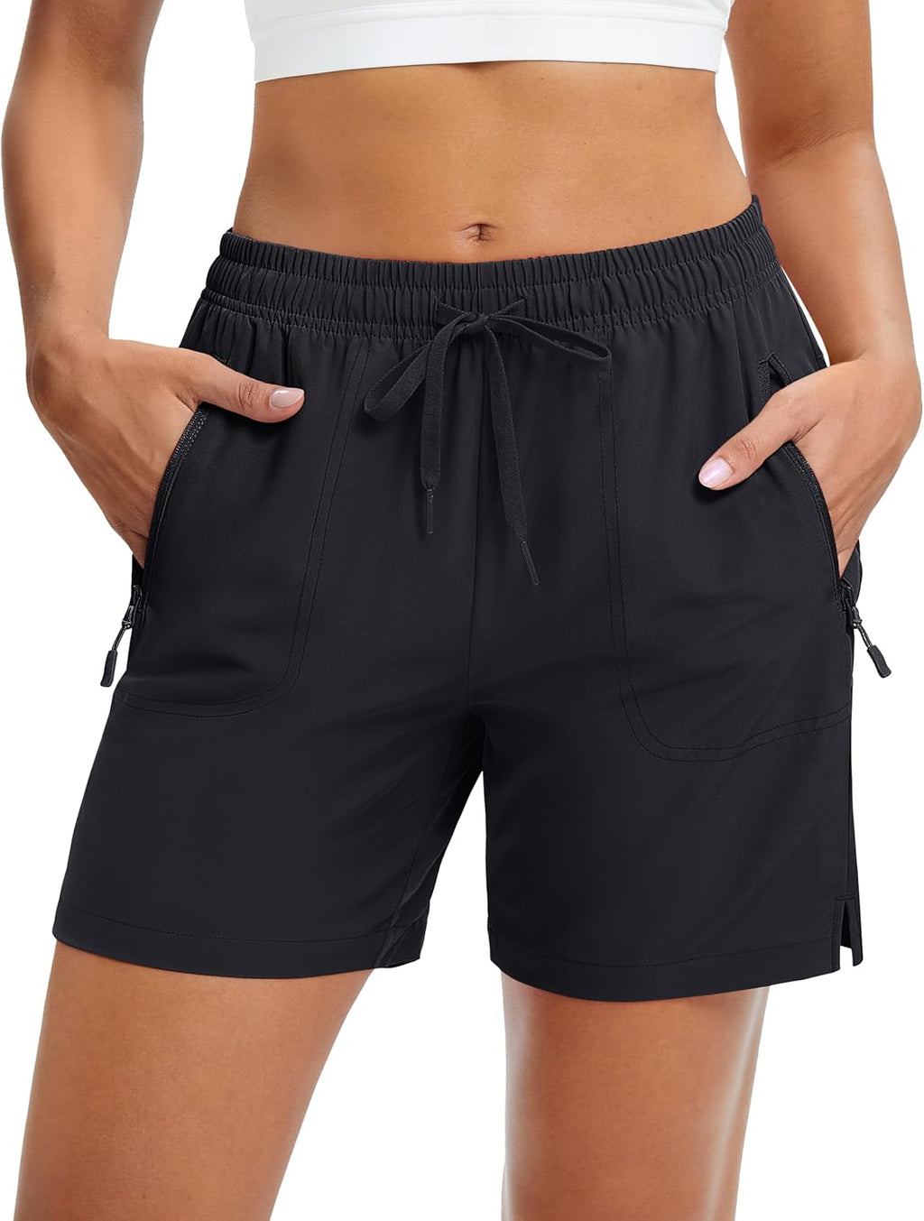 MAGCOMSEN Women's 5" Hiking Shorts UPF 50+ Quick Dry Lightweight Athletic Running Golf Summer Casual Shorts with Pockets