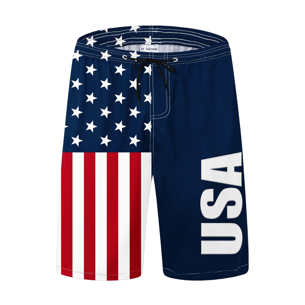 FT FENTENG Mens Swim Trunks Quick Dry Board Shorts with Mesh Liner, Breathable Big & Tall Beach Shorts Swimwear Bathing Suits